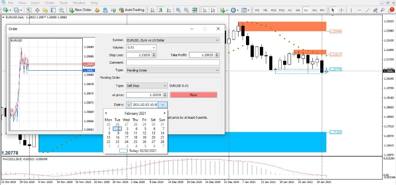 How to Place a Sell Stop Order on MetaTrader Desktop